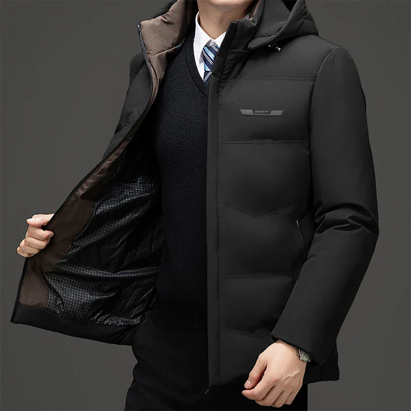 Men's Duck Down Jacket - Lightweight Insulated Outerwear-Metro Lane Plaza
