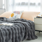 Reversible Faux Fur Throw Blanket-Metro Lane Plaza