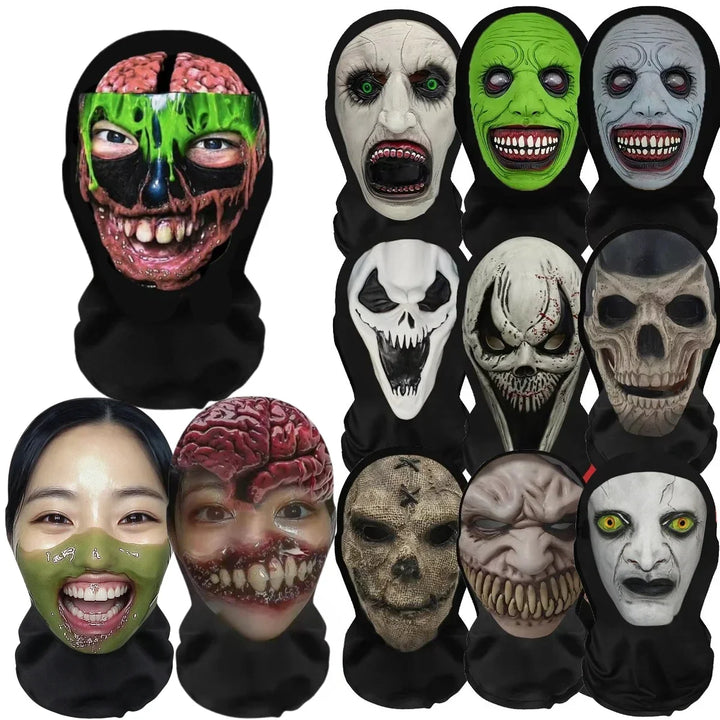 Conjunto divertido de peruca e máscara de cosplay para o Halloween, acessórios criativos para a cabeça e adereços de fantasia