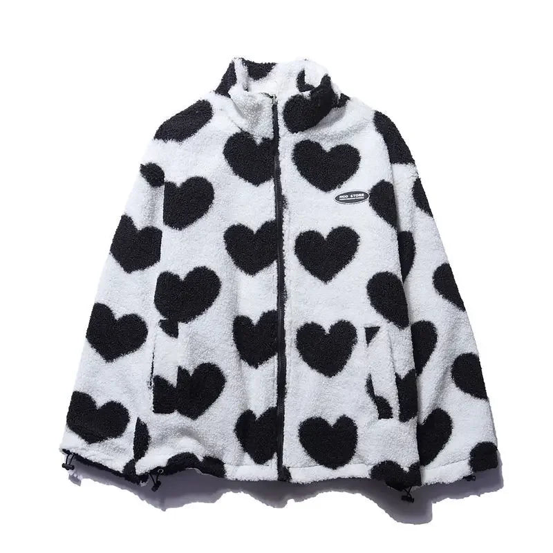 Giacca reversibile con cuore e dal comfort avvolgente da donna