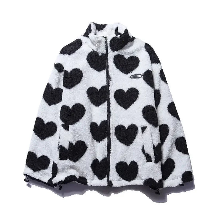 Giacca reversibile con cuore e dal comfort avvolgente da donna