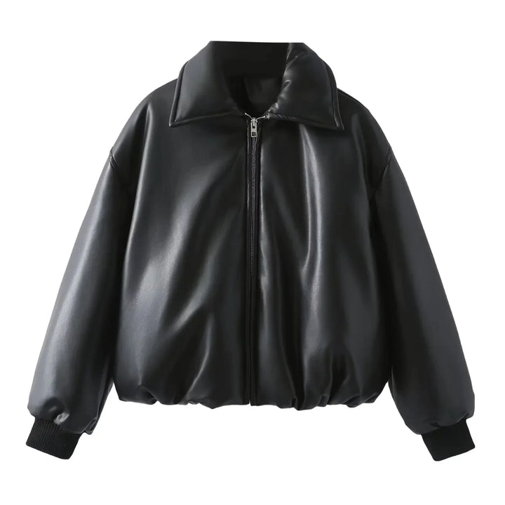 Bonita | Women's Oversized Vegan Leather Jacket-Metro Lane Plaza