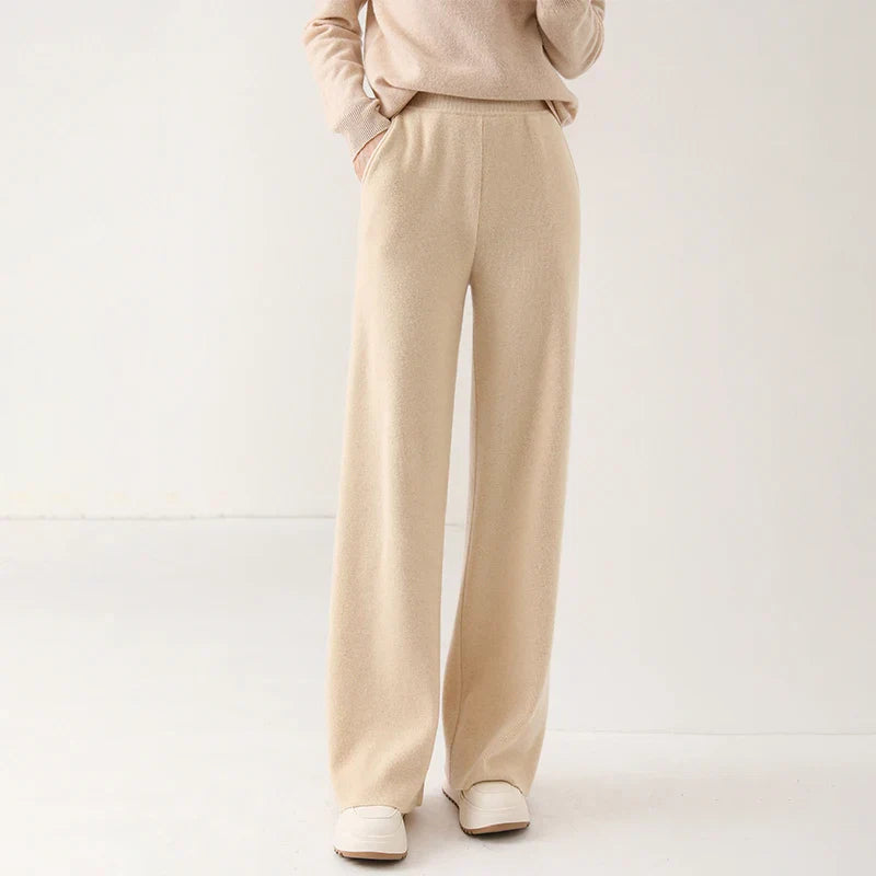 Luxe Merino Pants | Women's High Waist Merino Wool Trousers-Metro Lane Plaza