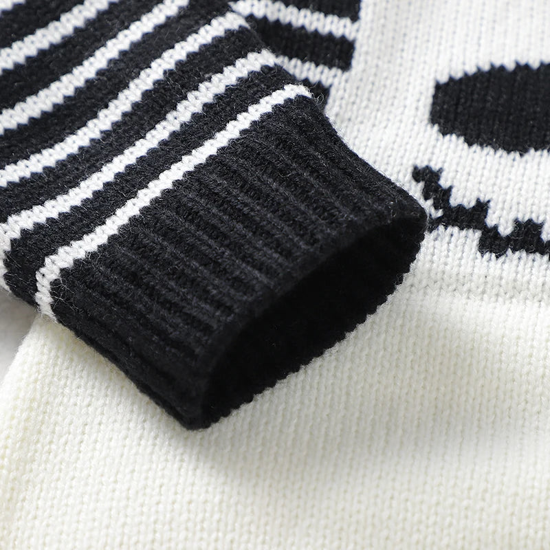 Kids Halloween Skeleton Long Sleeve Knitted Baby Bodysuit
