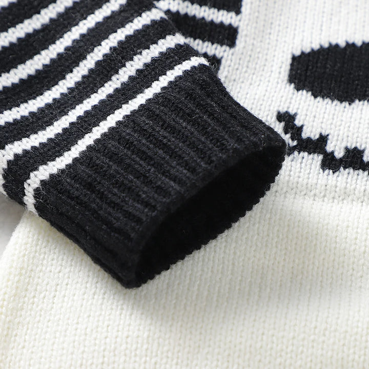Kids Halloween Skeleton Long Sleeve Knitted Baby Bodysuit