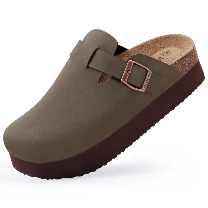 Sophia | Women's Suede Sandals with Cork Sole-Metro Lane Plaza