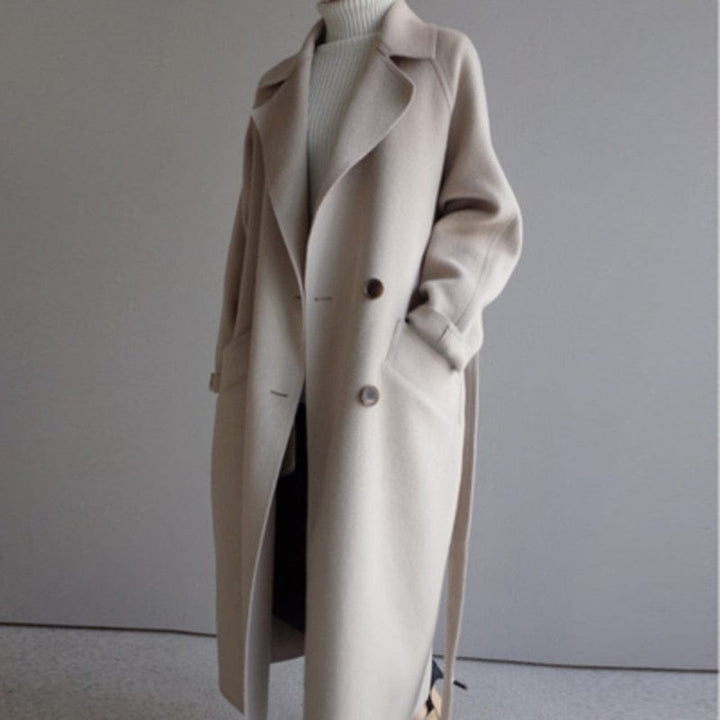 Abrigo de invierno cálido para mujer, de mezcla de lana prémium