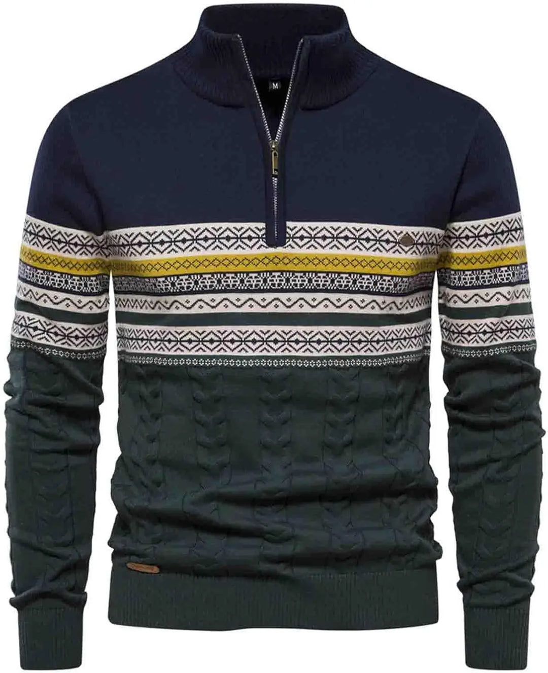 Camisola masculina com fecho de um quarto