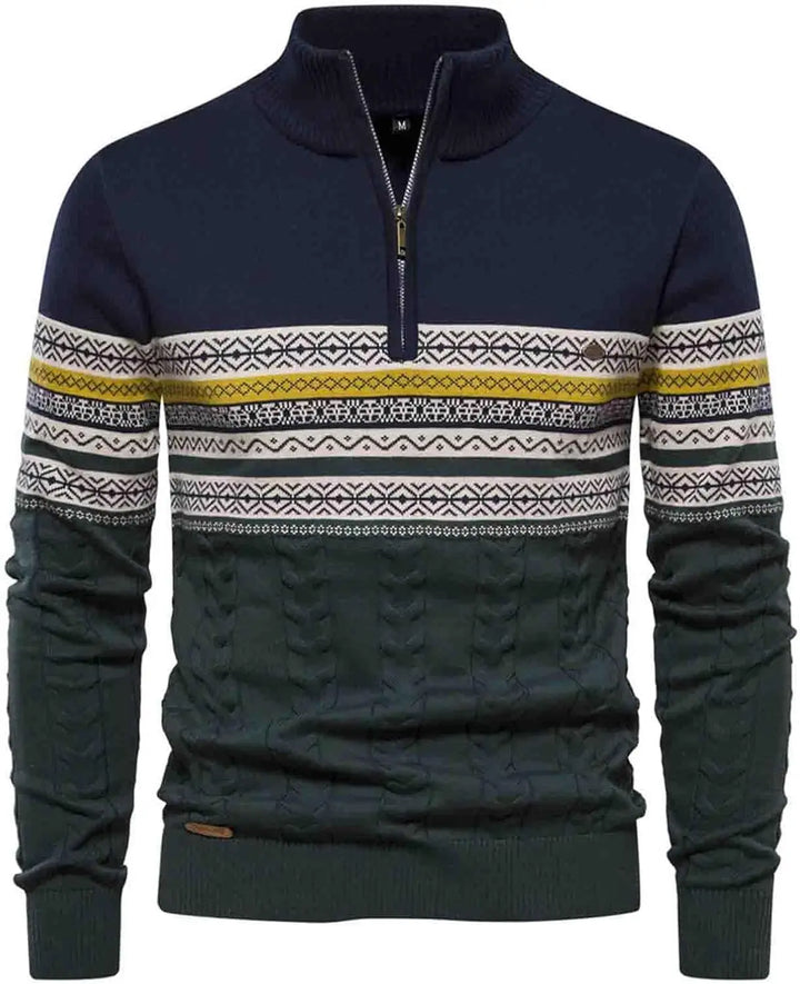 Camisola masculina com fecho de um quarto