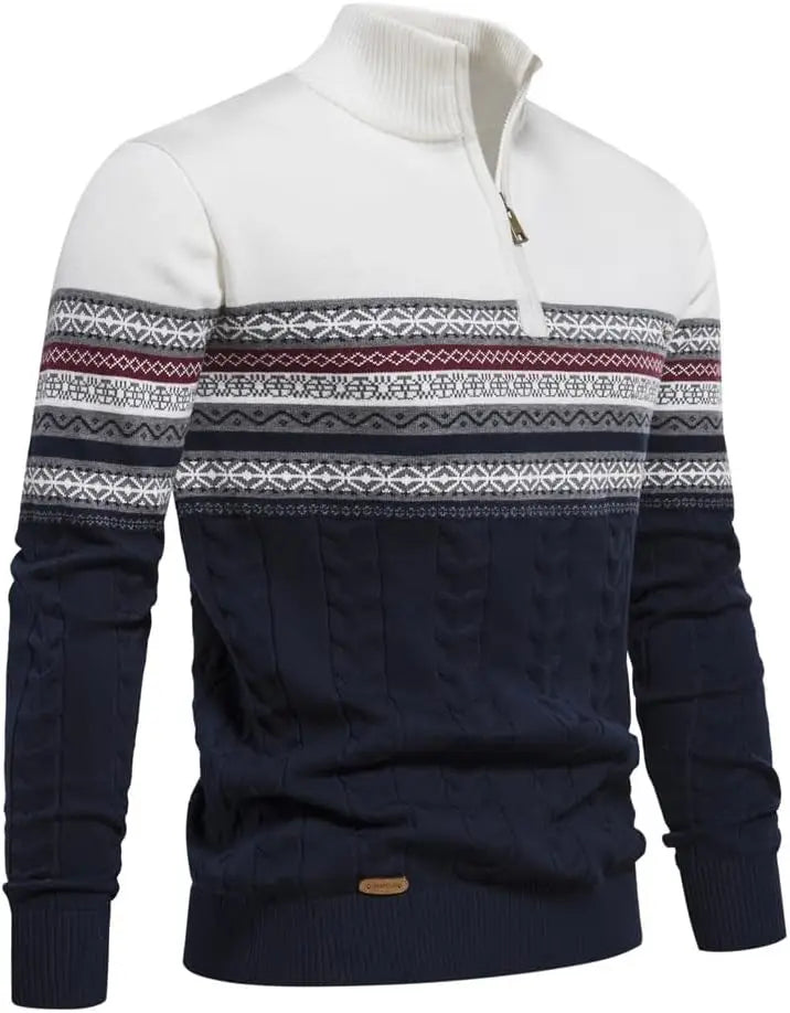 Camisola masculina com fecho de um quarto