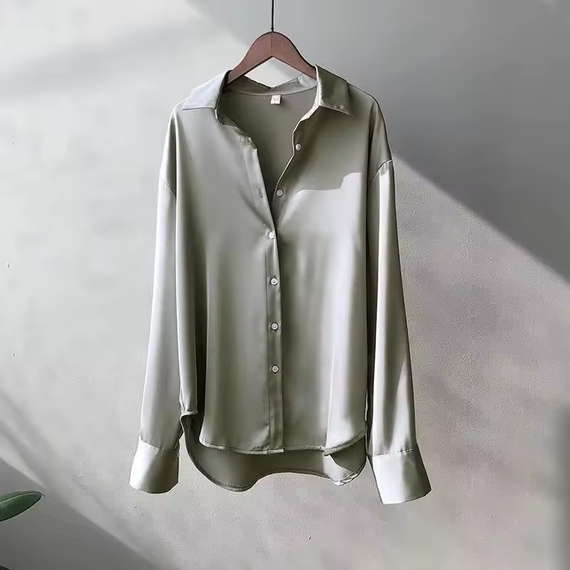 Women's Elegant Silk Blouse - Luxurious Comfort and Style-Metro Lane Plaza