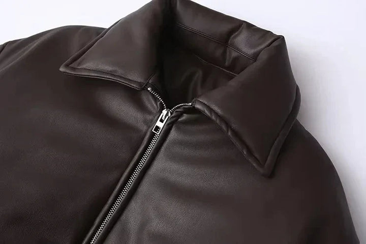 Bonita | Women's Oversized Vegan Leather Jacket-Metro Lane Plaza