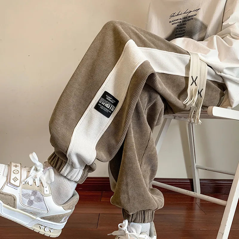 Men's Patch Design Streetwear Jogging Pants-Metro Lane Plaza