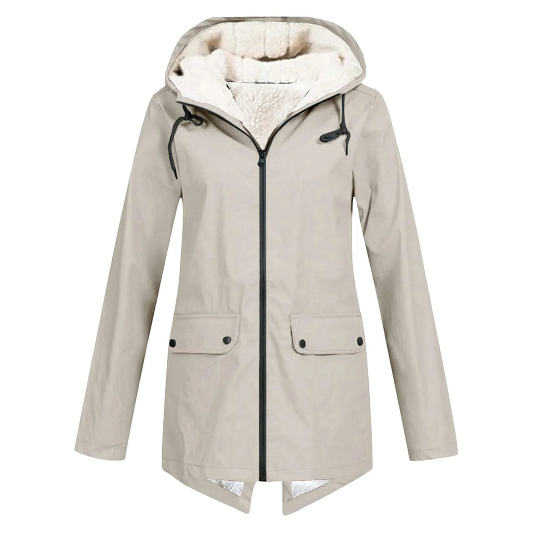 Women's Waterproof Trench Coat with Hood-Metro Lane Plaza