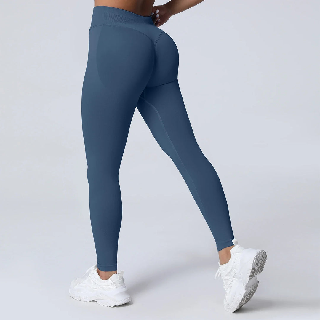 Sømløse push-up-yogaleggings med lav talje til kvinder til fitness