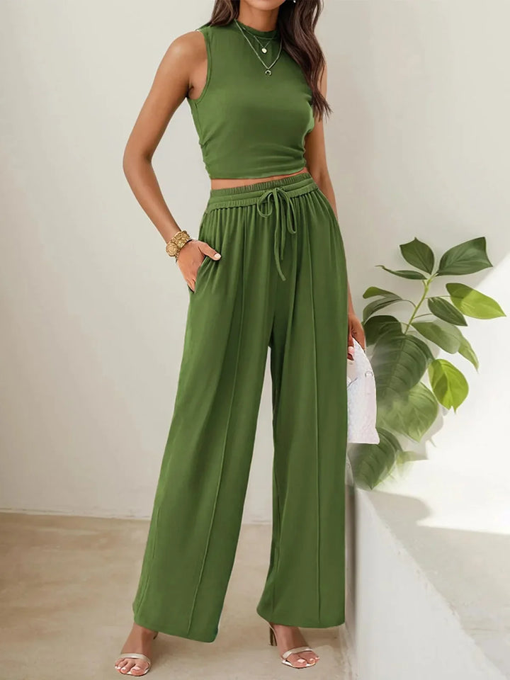 Lena | Women's Summer Two-Piece Pant Set-Metro Lane Plaza