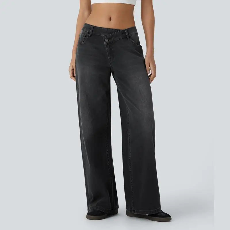 Serenity | Women's Baggy Wide-Leg Jeans-Metro Lane Plaza