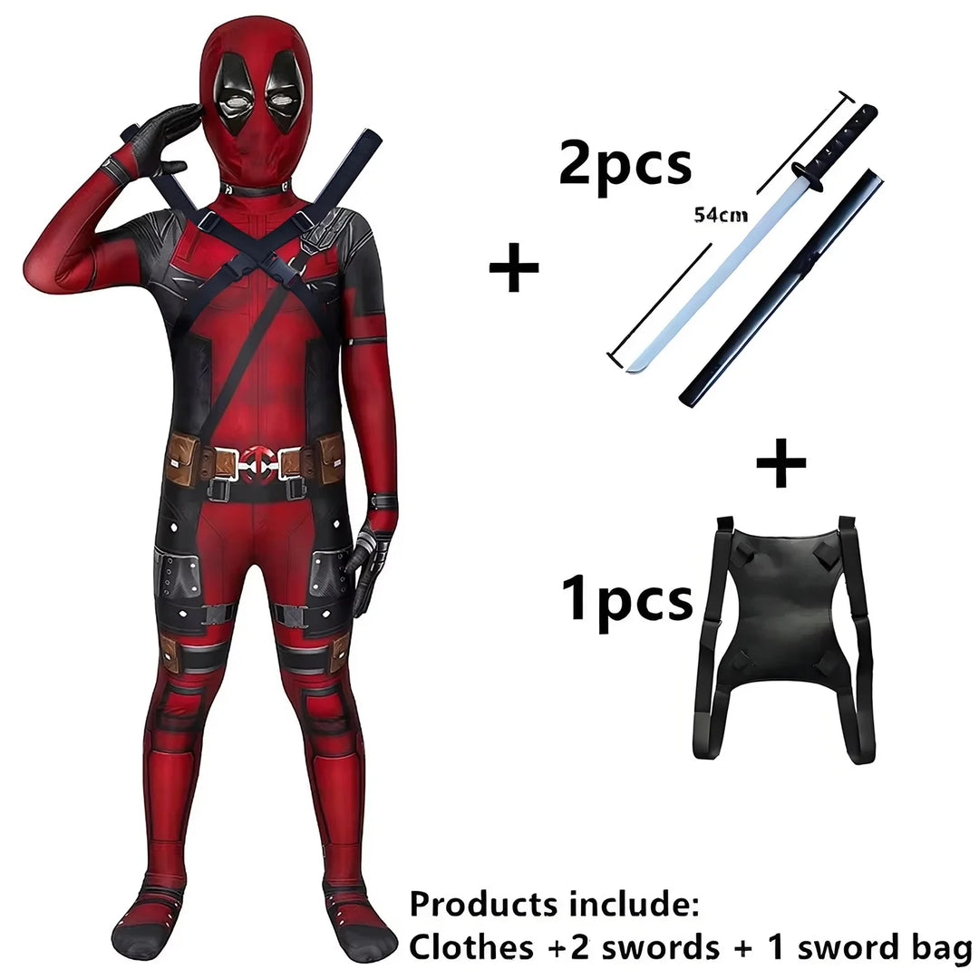 Deadpool-kostume i høj kvalitet til børn til halloween og cosplay