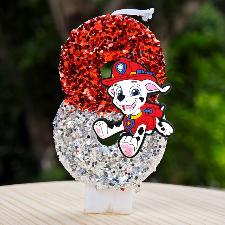 Vela con números del 0 al 9 para decorar tartas de cumpleaños de personajes de dibujos animados