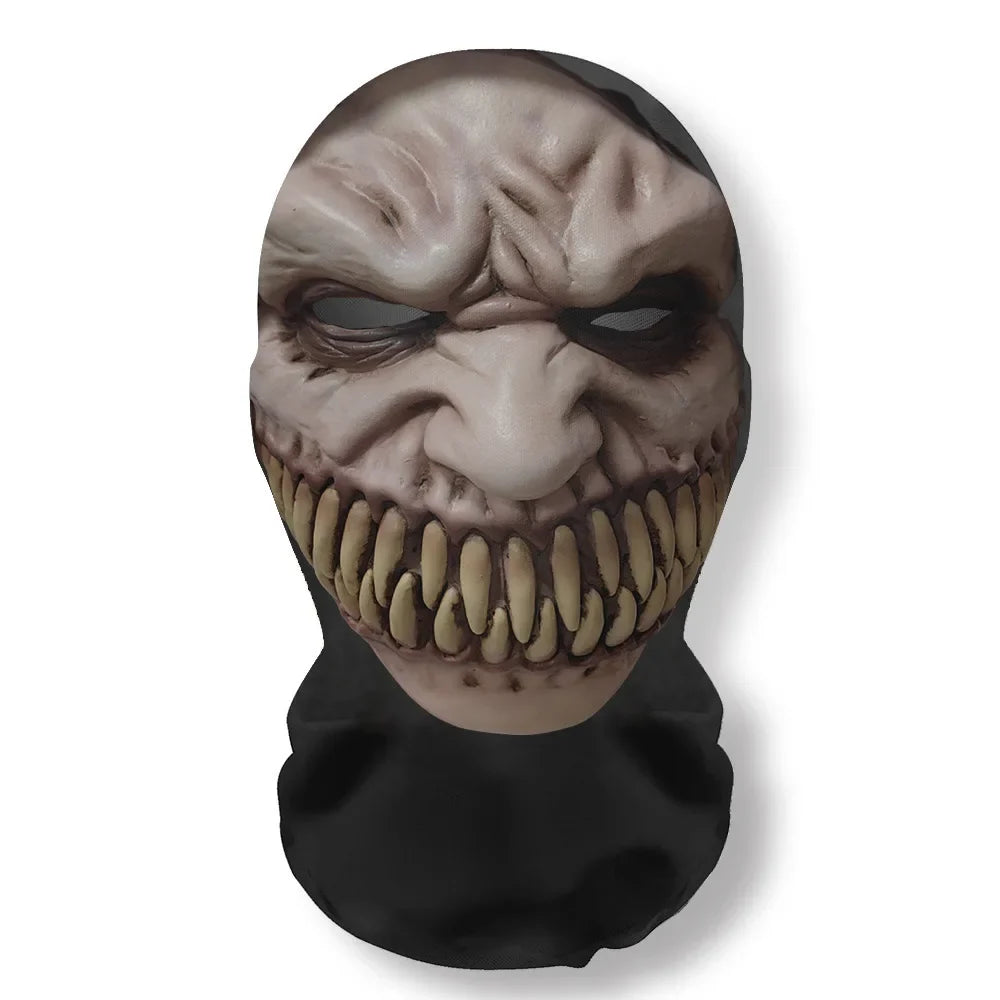 Máscara 3D de Ghost Face para o Halloween, acessório de fantasia com malha elástica e cobertura integral da cabeça em forma de caveira