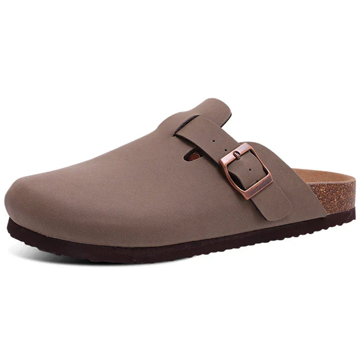Sophia | Women's Suede Sandals with Cork Sole-Metro Lane Plaza