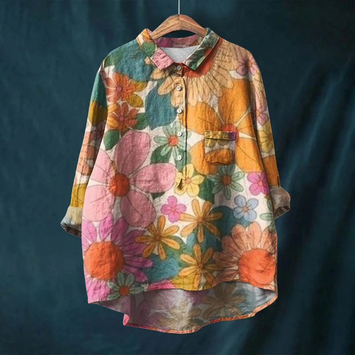 Scarlett | Women's Botanical Print Shirt-Metro Lane Plaza