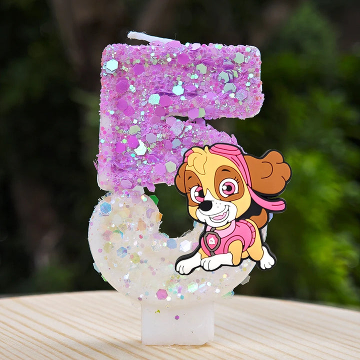 Vela con números del 0 al 9 para decorar tartas de cumpleaños de personajes de dibujos animados