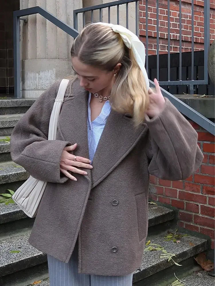Women's Oversized Double-Breasted Winter Coat