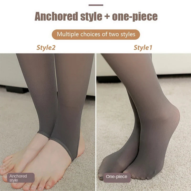 Women's Thermal Fleece Leggings - Lightweight Winter Tights for Casual Wear
