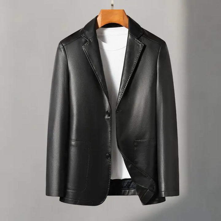 Americana de cuero para hombre al estilo de Milán
