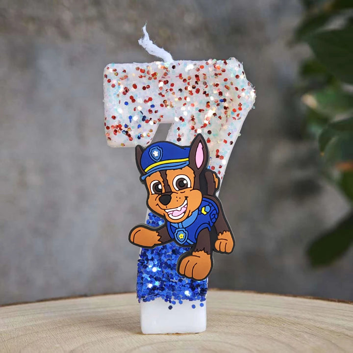 Vela con números del 0 al 9 para decorar tartas de cumpleaños de personajes de dibujos animados