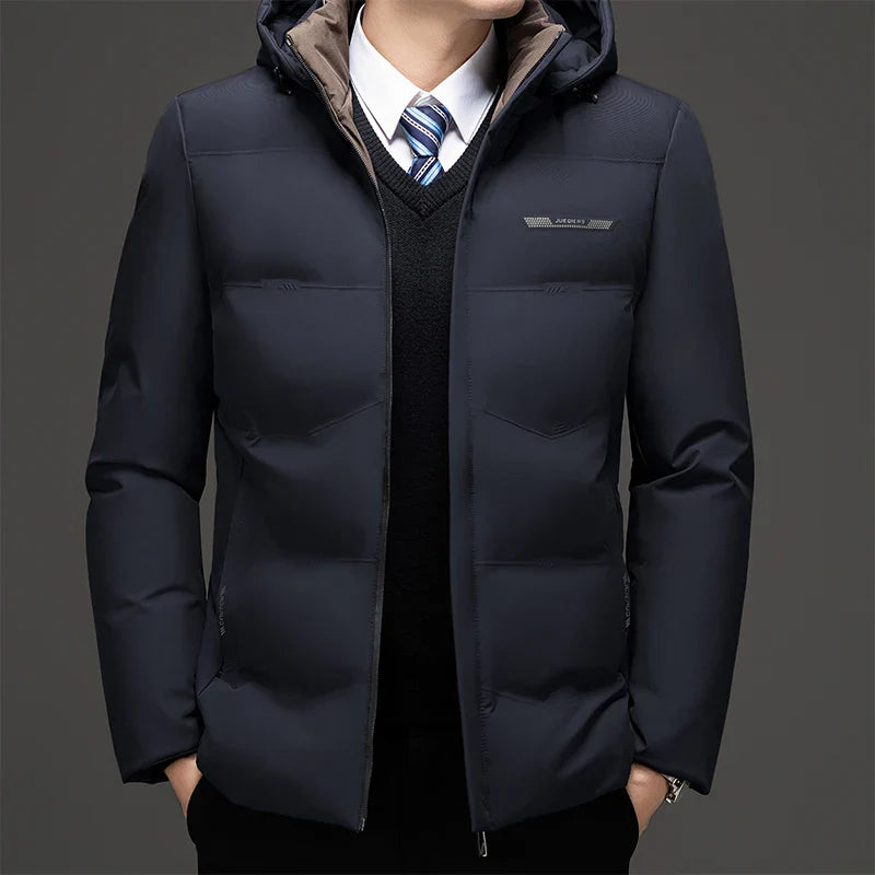 Men's Duck Down Jacket - Lightweight Insulated Outerwear-Metro Lane Plaza