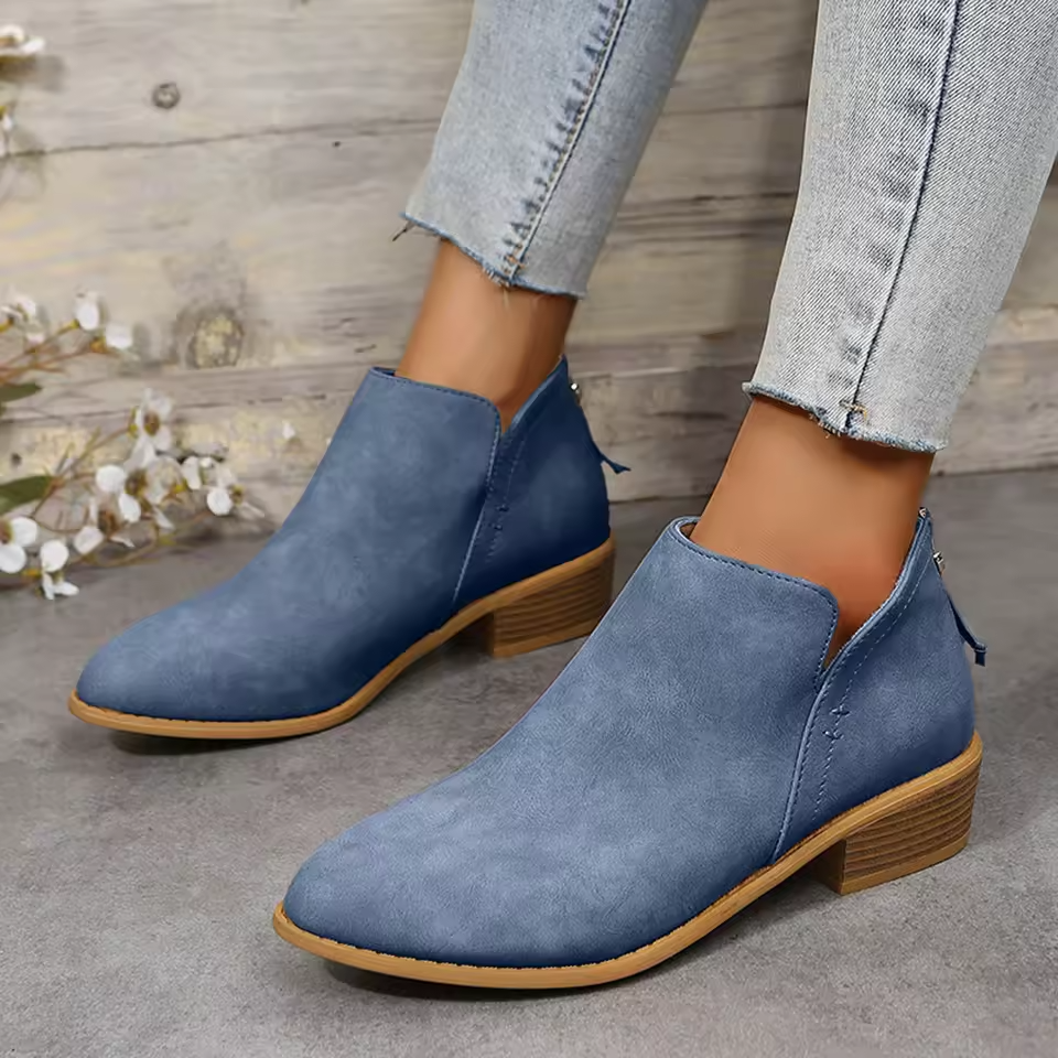 Botins de cunha para mulher com biqueira pontiaguda