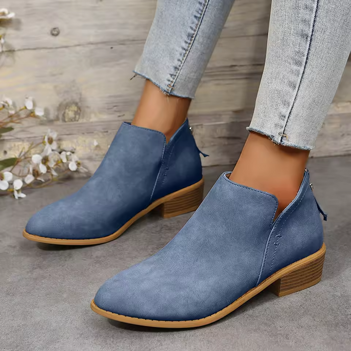 Botins de cunha para mulher com biqueira pontiaguda