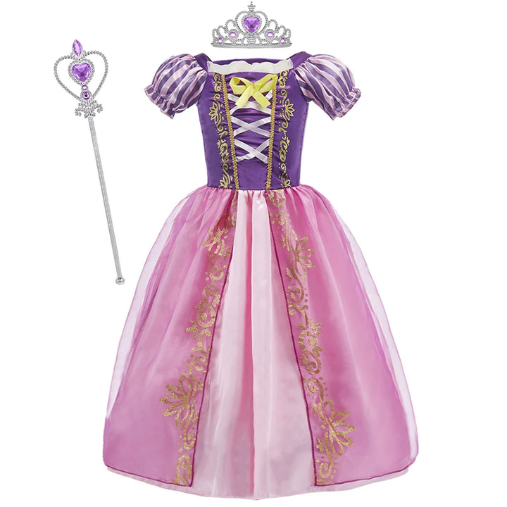 Prinsessekostume med kjole til børn til halloween, fødselsdagsfest og cosplay