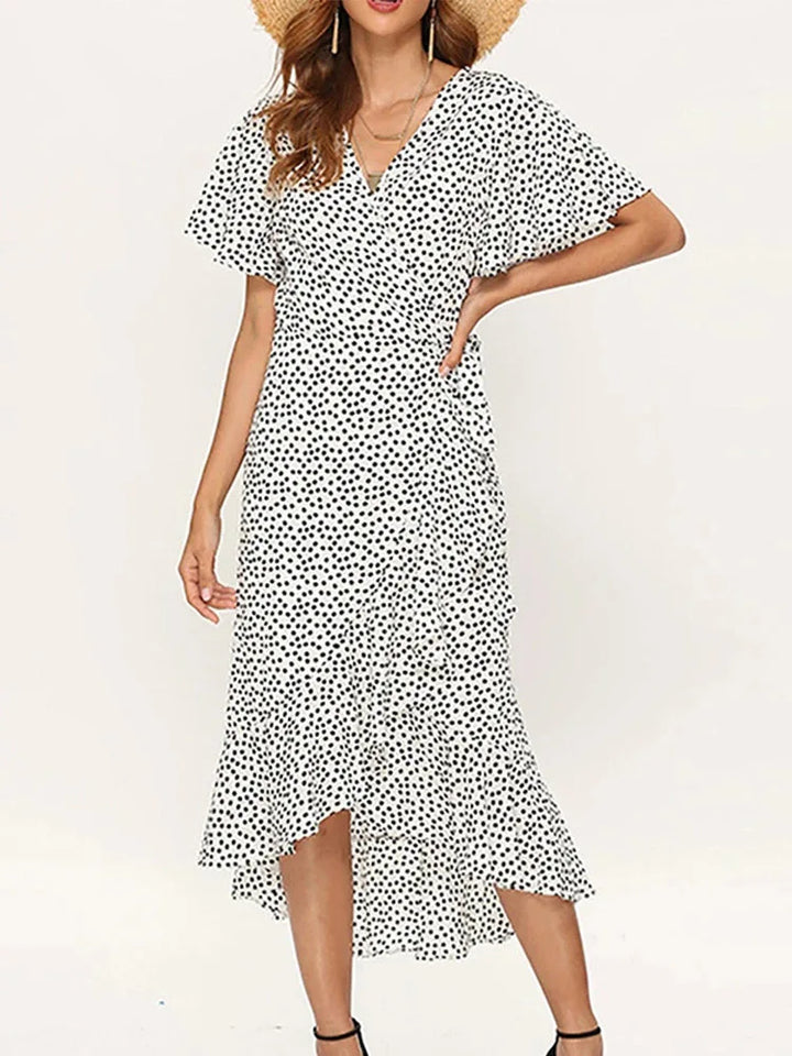 Ella | Women's Polka Dot Maxi Dress-Metro Lane Plaza