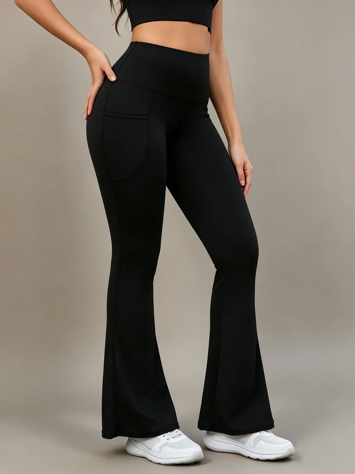 Leggings évasés gainants taille haute pour femmes, pour le fitness et la course