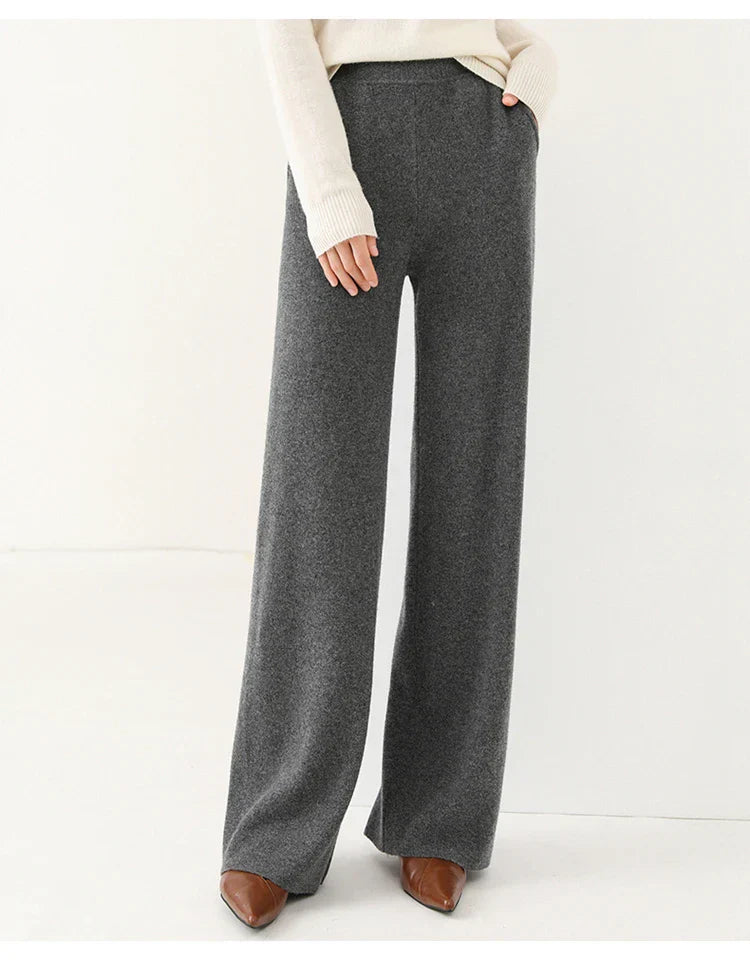 Luxe Merino Pants | Women's High Waist Merino Wool Trousers-Metro Lane Plaza