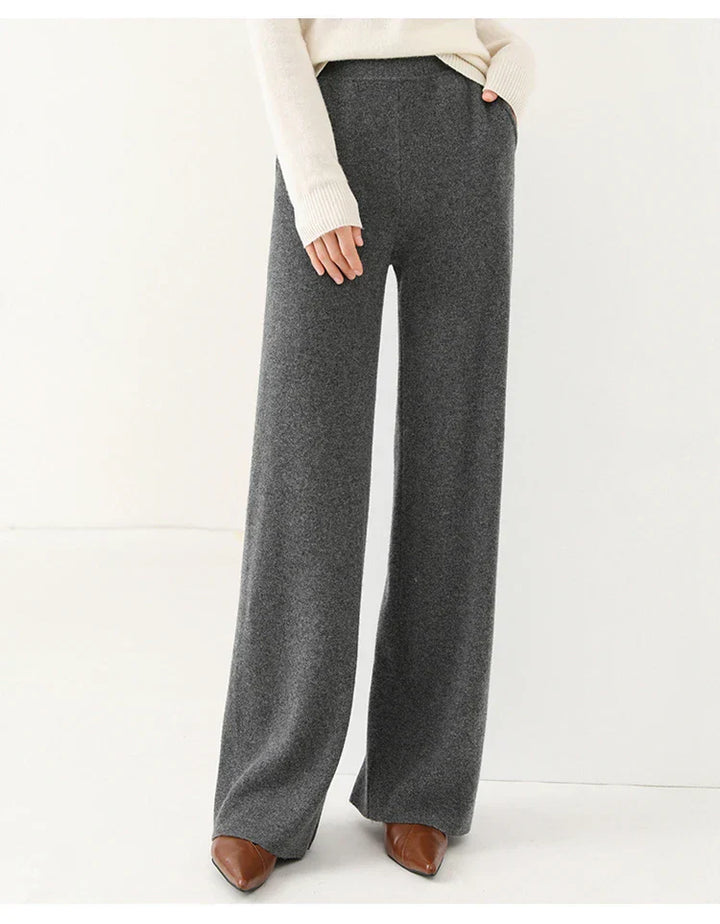 Luxe Merino Pants | Women's High Waist Merino Wool Trousers-Metro Lane Plaza