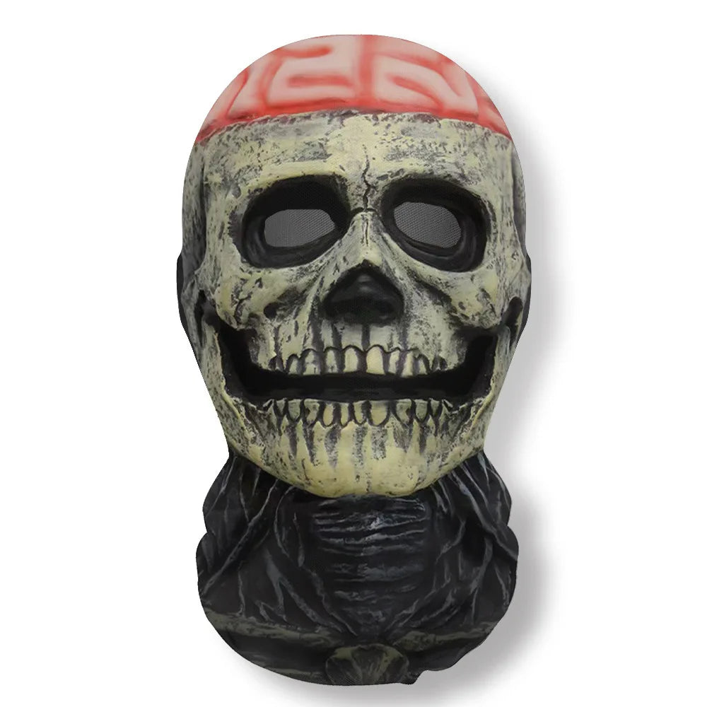 Máscara 3D de Ghost Face para o Halloween, acessório de fantasia com malha elástica e cobertura integral da cabeça em forma de caveira