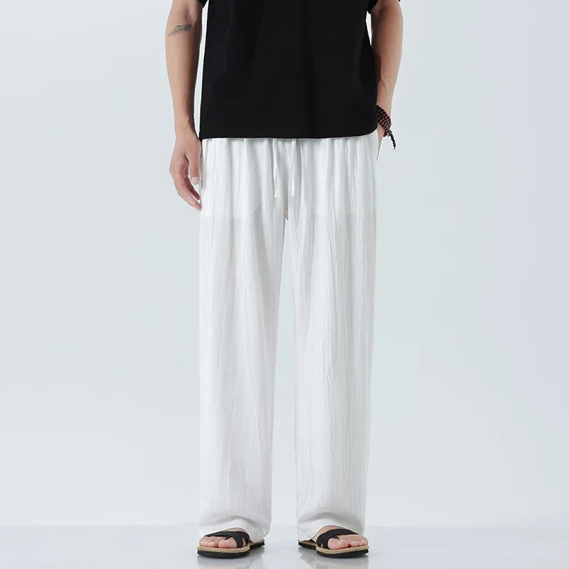 Men's Linen Pants - Lightweight & Stylish Summer Trousers-Metro Lane Plaza