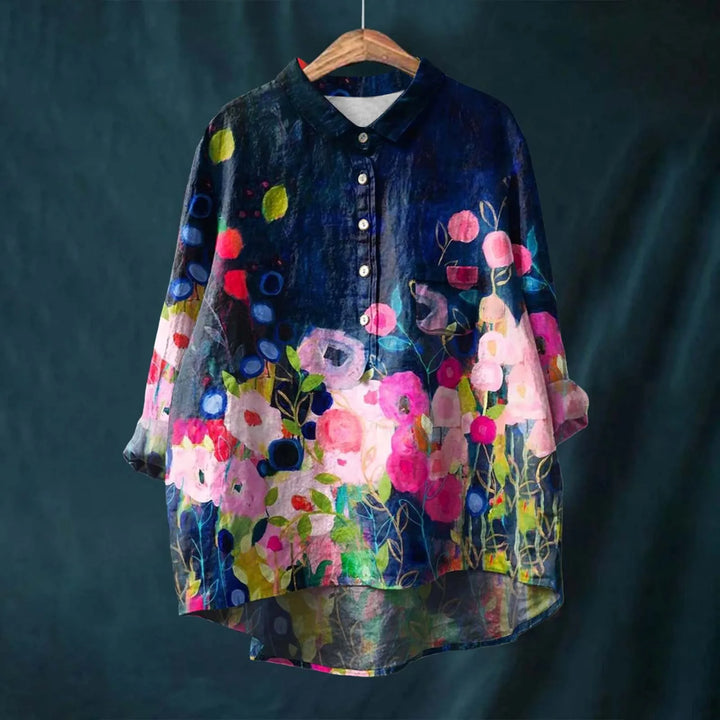 Scarlett | Women's Botanical Print Shirt-Metro Lane Plaza