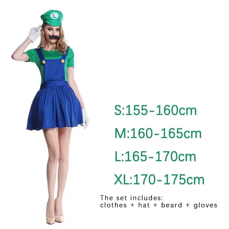 Super Mario Luigi Brothers Cosplay Costume Set for Halloween