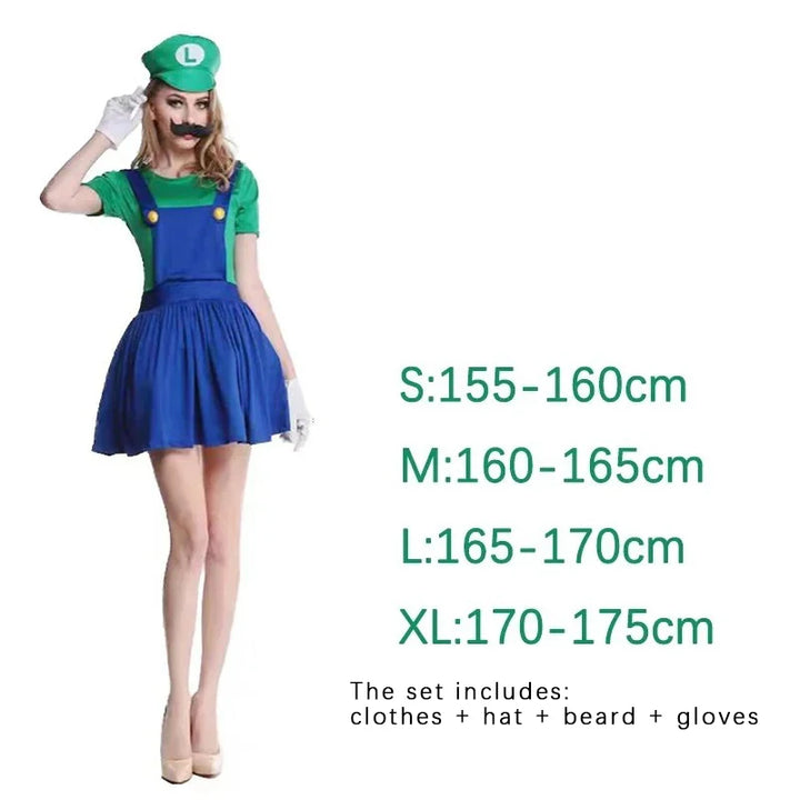 Super Mario Luigi Brothers Cosplay Costume Set for Halloween