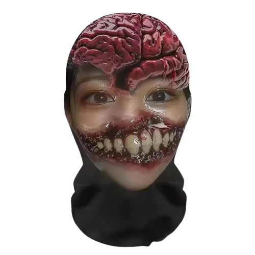 Conjunto divertido de peruca e máscara de cosplay para o Halloween, acessórios criativos para a cabeça e adereços de fantasia