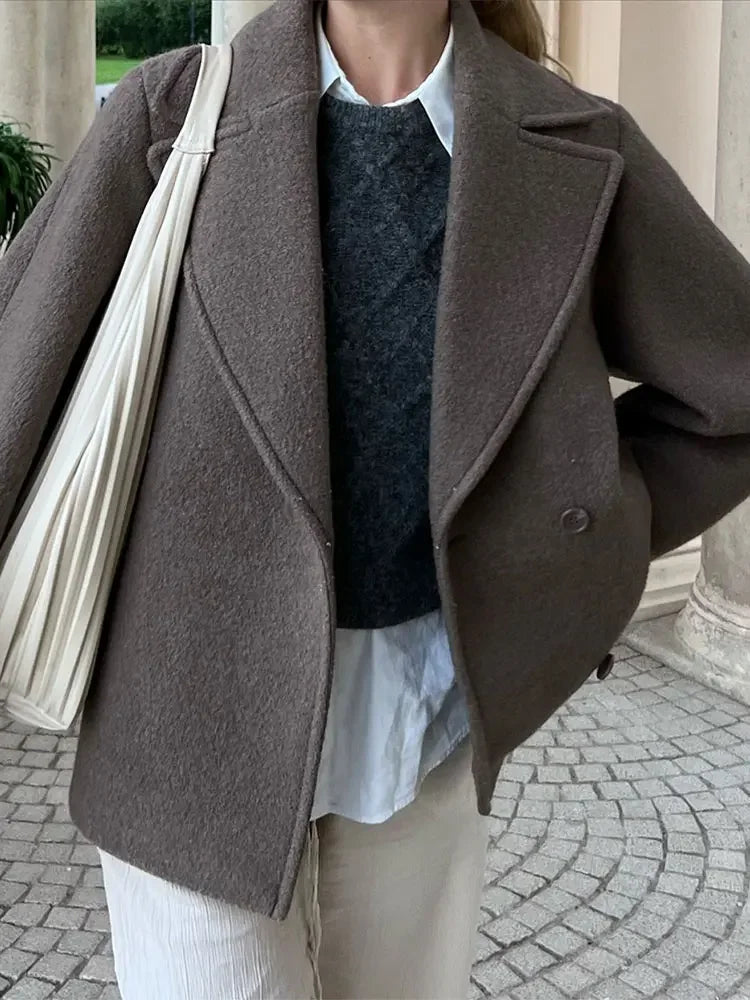 Women's Oversized Double-Breasted Winter Coat