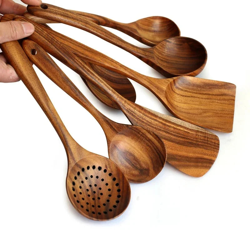 Artisan Teakwood Cooking Utensil Set-Metro Lane Plaza