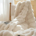 Reversible Faux Fur Throw Blanket-Metro Lane Plaza