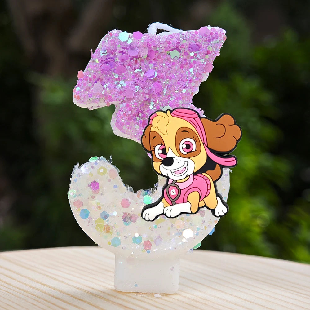 Vela con números del 0 al 9 para decorar tartas de cumpleaños de personajes de dibujos animados
