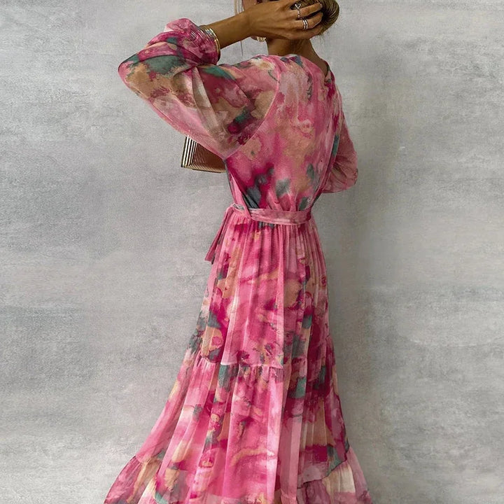 Valentina | Elegant Floral Handmade Women's Dress-Metro Lane Plaza